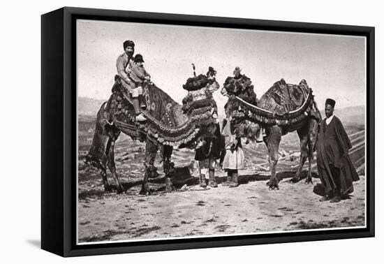 Pilgrims with their Camels on their Way to Karbala, Iraq, 1925-A Kerim-Framed Stretched Canvas