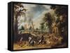 Pillage of a Village-Sebastian Vrancx-Framed Stretched Canvas