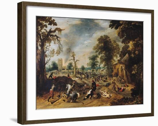 Pillage of a Village-Sebastian Vrancx-Framed Giclee Print