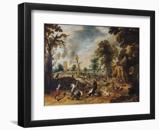 Pillage of a Village-Sebastian Vrancx-Framed Giclee Print