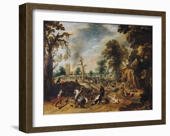 Pillage of a Village-Sebastian Vrancx-Framed Giclee Print