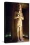 Pillar and Colossal Statue of Ramses II Depicted as God Osiris-null-Stretched Canvas