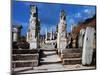 Pillars of 4th-Century Arch with Relief Depicting Two Heracleides, Ephesus, Turkey-null-Mounted Premium Giclee Print