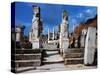Pillars of 4th-Century Arch with Relief Depicting Two Heracleides, Ephesus, Turkey-null-Stretched Canvas