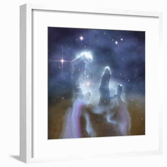 Pillars of Creation in the Eagle Nebula-Stocktrek Images-Framed Art Print