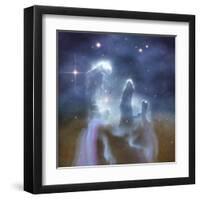 Pillars of Creation in the Eagle Nebula-Stocktrek Images-Framed Art Print