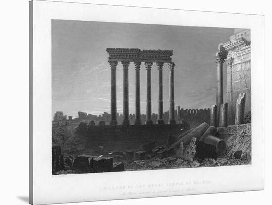 Pillars of the Great Temple at Balbec, 1841-J Sands-Stretched Canvas