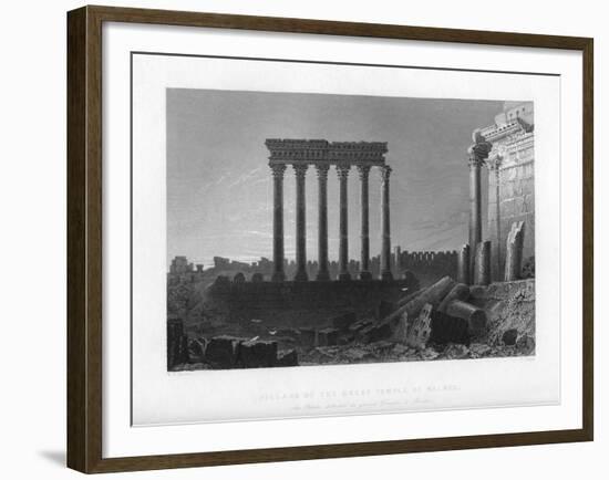 Pillars of the Great Temple at Balbec, 1841-J Sands-Framed Giclee Print