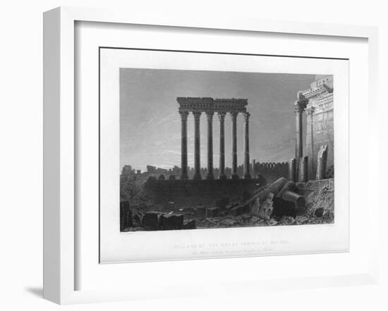 Pillars of the Great Temple at Balbec, 1841-J Sands-Framed Giclee Print