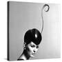 Pillbox Hat with Feather, 1960s-John French-Stretched Canvas