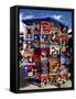 Pillow Covers for Sale at a Handicraft Market, Otavalo, Imbabura Province, Ecuador-null-Framed Stretched Canvas