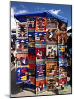 Pillow Covers for Sale at a Handicraft Market, Otavalo, Imbabura Province, Ecuador-null-Mounted Photographic Print