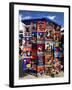 Pillow Covers for Sale at a Handicraft Market, Otavalo, Imbabura Province, Ecuador-null-Framed Photographic Print