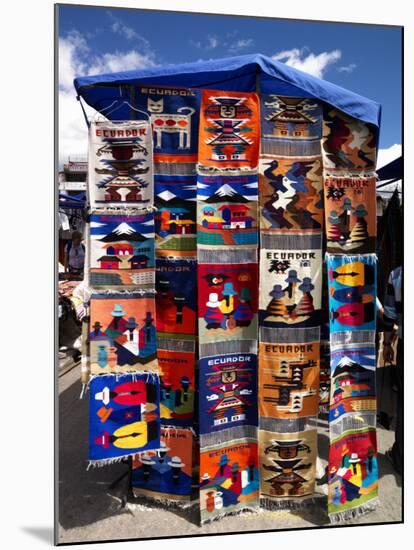 Pillow Covers for Sale at a Handicraft Market, Otavalo, Imbabura Province, Ecuador-null-Mounted Photographic Print