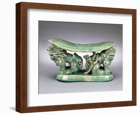 Pillow, Late 12th Century (Celadon with Inlaid Slip Decoration)-Korean-Framed Giclee Print