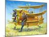 Pilot And His Plane-Leks-Mounted Art Print