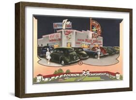 Pilot Cafe Drive-In, Retro-null-Framed Art Print