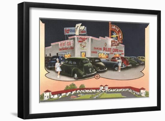 Pilot Cafe Drive-In, Retro-null-Framed Art Print