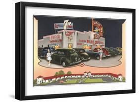 Pilot Cafe Drive-In, Retro-null-Framed Art Print