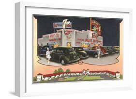 Pilot Cafe Drive-In, Retro-null-Framed Art Print