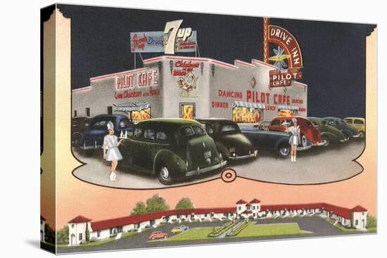 Pilot Cafe Drive-In, Retro-null-Stretched Canvas