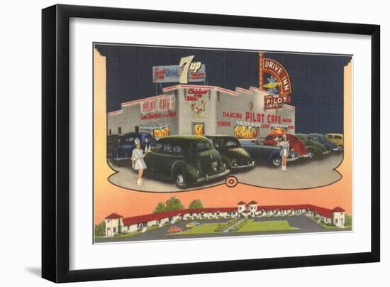 Pilot Cafe, Drive-In, Roadside Retro-null-Framed Art Print