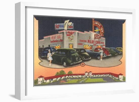 Pilot Cafe, Drive-In, Roadside Retro-null-Framed Art Print