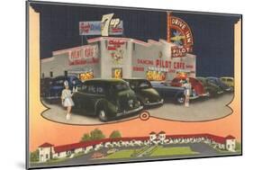 Pilot Cafe, Drive-In, Roadside Retro-null-Mounted Art Print