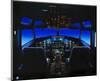 pilot-centered 737-300 Flight Deck-null-Mounted Art Print