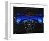 pilot-centered 737-300 Flight Deck-null-Framed Art Print