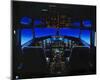 pilot-centered 737-300 Flight Deck-null-Mounted Art Print