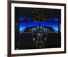 pilot-centered 737-300 Flight Deck-null-Framed Art Print