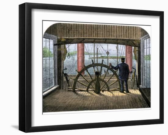 Pilot House of Mississippi Riverboat "Great Republic," 1870s-null-Framed Giclee Print