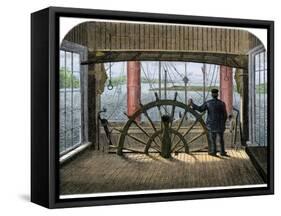 Pilot House of Mississippi Riverboat "Great Republic," 1870s-null-Framed Stretched Canvas