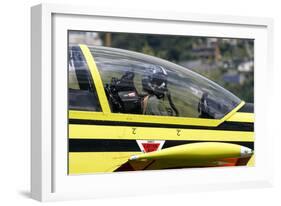 Pilot in the Cockpit of a Pilatus Pc-9 of the Swiss Air Force-null-Framed Photographic Print