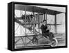 Pilot Lincoln Beachey with his airplane Photograph No.1-Lantern Press-Framed Stretched Canvas