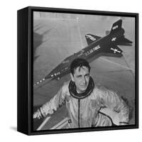 Pilot Scott Crossfield Standing in Front of the X-15-Allan Grant-Framed Stretched Canvas