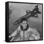 Pilot Scott Crossfield Standing in Front of the X-15-Allan Grant-Framed Stretched Canvas