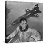 Pilot Scott Crossfield Standing in Front of the X-15-Allan Grant-Stretched Canvas