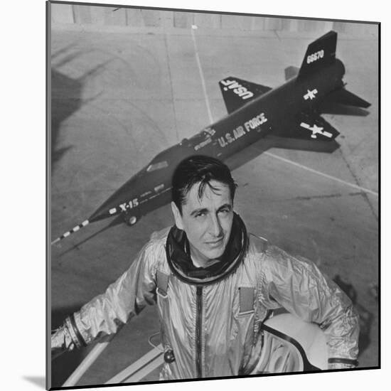Pilot Scott Crossfield Standing in Front of the X-15-Allan Grant-Mounted Photographic Print