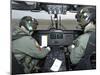 Pilots Inside the Cockpit of a Royal Air Force Merlin Helicopter at RAF Lyneham-Stocktrek Images-Mounted Photographic Print