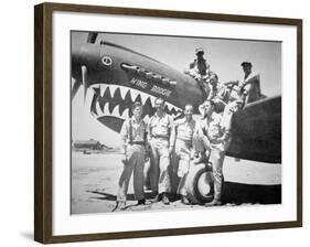 Pilots of the American Volunteer Group, or the 'Flying Tigers' in China, 1941- 42-null-Framed Giclee Print