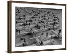 Pilots Posing with Their F-80 Planes-Walter Sanders-Framed Photographic Print