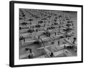 Pilots Posing with Their F-80 Planes-Walter Sanders-Framed Photographic Print