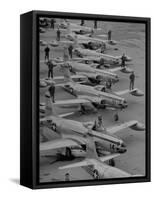 Pilots Posing with Their F-80 Planes-Walter Sanders-Framed Stretched Canvas