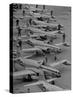 Pilots Posing with Their F-80 Planes-Walter Sanders-Stretched Canvas