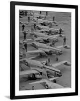 Pilots Posing with Their F-80 Planes-Walter Sanders-Framed Photographic Print