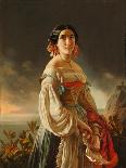 Portrait of a Woman in the Russian Court Dress, Ca 1835-Pimen Nikitich Orlov-Framed Giclee Print