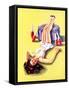 Pin Cushion Pin-Up c1940s-Ruth Deckard-Framed Stretched Canvas