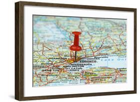 Pin Pointing At Toronto Canada-null-Framed Art Print